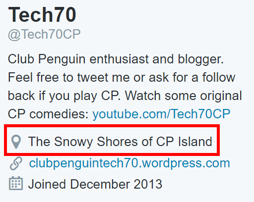 Strangely, this has been my Twitter bio long before Club Penguin Island was announced. Have I unknowingly been living in CPI without any realization?